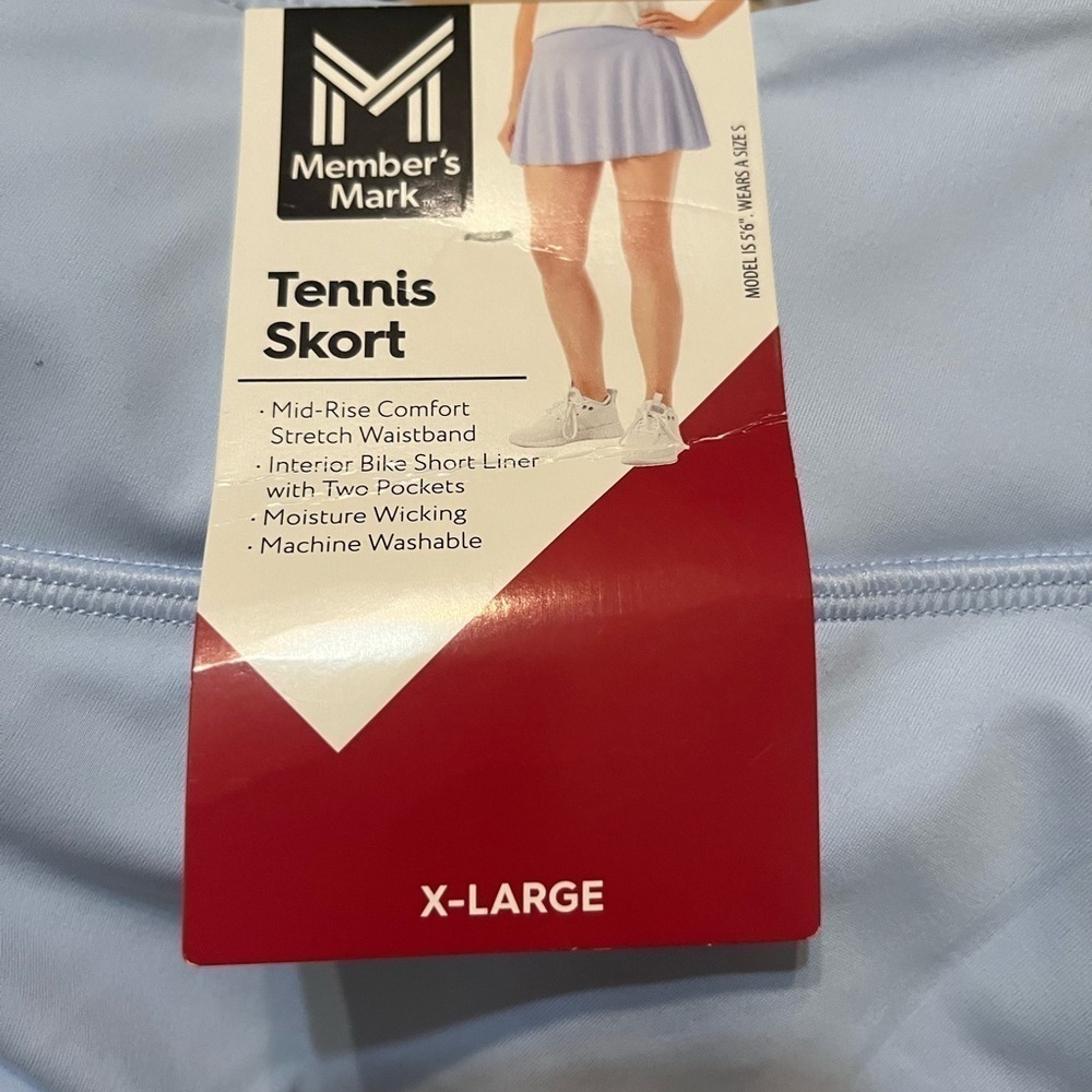 NWT Members Mark XL Tennis Skort baby blue - Picture 7 of 7
